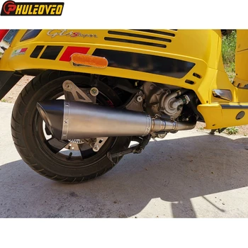 Титановый Сплав для Системы Глушителя Выхлопных Газов мотоцикла Vespa GTS300 Соединительная Труба Выхлопной Трубы из Углеродного Волокна для Vespa GTS300 Escape Motos