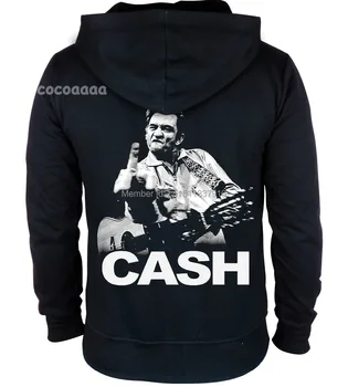 Толстовка на молнии Johnny Cash rocker брендовая одежда Хлопковые толстовки с рок-звездой, куртка-ракушка, флисовый спортивный костюм в стиле панк, Верхняя одежда