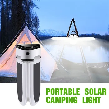 Уличная светодиодная солнечная лампа для палатки, Портативный Складной рабочий светильник, USB Перезаряжаемый, Аварийные огни ночного рынка, Водонепроницаемый фонарь для кемпинга