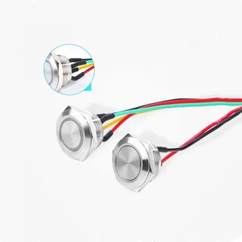 Ультракороткий кнопочный переключатель 150 мм кабель питания 12v светодиодная подсветка мгновенный короткий мини-кнопочный переключатель реле давления 220v110v