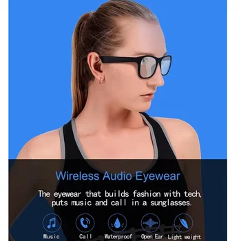 Умные очки, Беспроводная гарнитура Bluetooth 5.0, Многофункциональные солнцезащитные очки, Спортивная гарнитура для занятий спортом на открытом воздухе, Говорящая музыка, Анти-синие очки