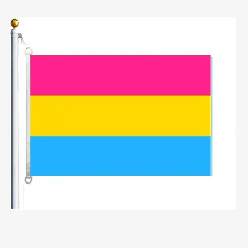 Флаг пансексуальности, 90*150 см, 100% полиэстер, баннер, цифровая печать