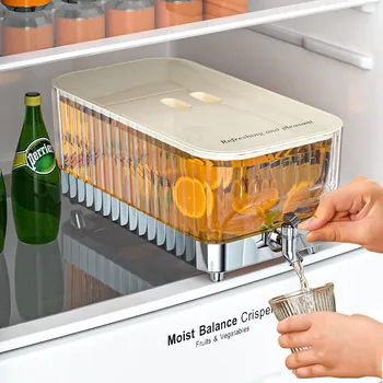 Холодильник Кувшин для холодной воды С краном Бутылка для лимонада Посуда для питья Большой Емкости Диспенсер для травяного чая и напитков