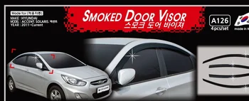 Хромированный дверной козырек от Дождя, дефлектор бокового окна, солнцезащитный ветрозащитный козырек, Серебристые карнизы для Hyundai Accent