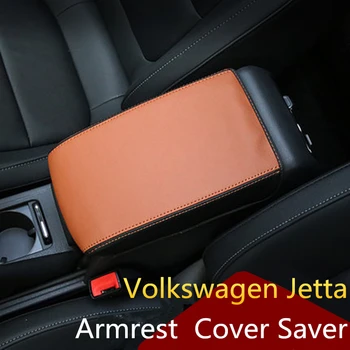 Чехол для автомобильного подлокотника Из мягкой кожи, Коробка Центральной консоли, Защитный чехол для сиденья VW Volkswagen Jetta MK6 MK7 2013 2014