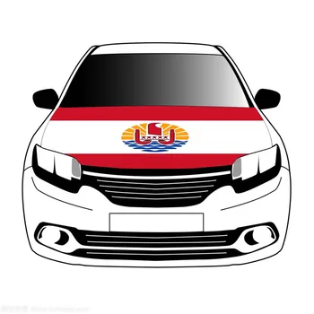 Чехол для капота автомобиля с флагом Французской Полинезии 3,3x5ft / 5x7ft из 100% полиэстера, баннер на капоте автомобиля