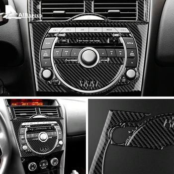 Чехол из Настоящего Углеродного Волокна для Mazda RX8 2009-2011 Автомобильное Центральное Управление AC CD Панель Рамка Консоли Наклейка Аксессуары Для внутренней Отделки
