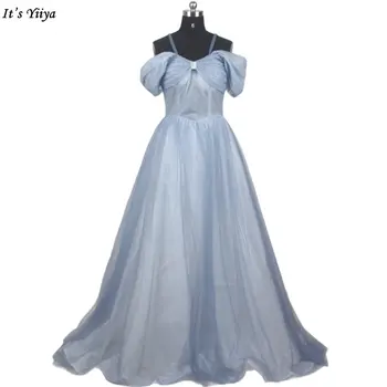 Это Yiiya, Вечернее Платье на Бретельках с бисером, вырез лодочкой, Длина до пола, Трапециевидное Тюлевое Платье Большого размера, Женские Вечерние Платья Для Вечеринок A2526